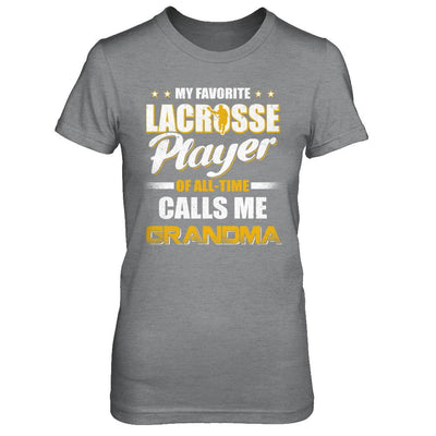 My Favorite Lacrosse Player Calls Me Grandma Lacrosse-T-Shirt & Hoodie-Women's T-Shirt-Sport Grey