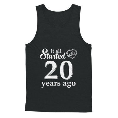 20Th Wedding Anniversary Married Couples 2001 Husband Wife-T-Shirt & Hoodie-Unisex Tank-Black