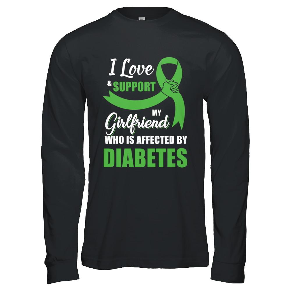 Lymphoma Awareness Support Green Girlfriend Boyfriend-T-Shirt & Hoodie-Long Sleeve T-Shirt-Black