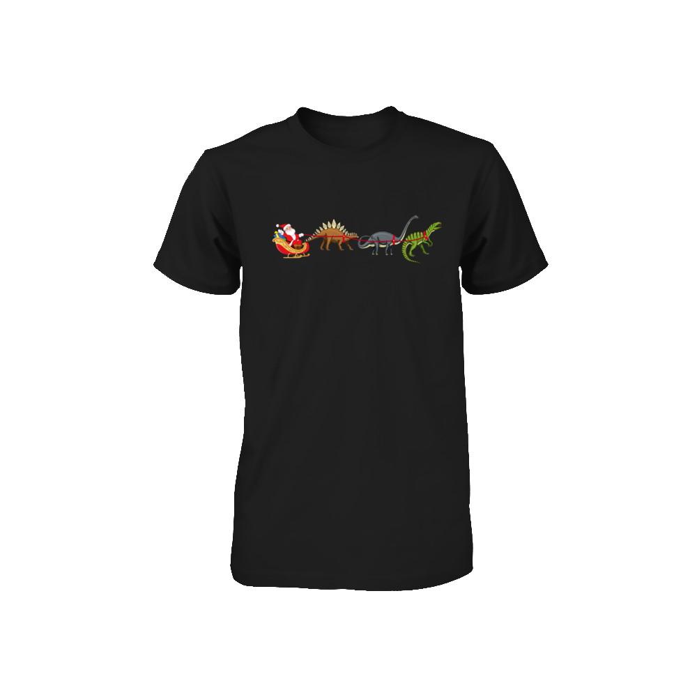 Xmas Cool Santa Sleigh Dinosaur Christmas Gift Youth-Youth Shirt-Toddler T-Shirt-Black