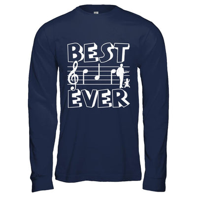 Best Dad Ever Music Piano Guitar Singer-T-Shirt & Hoodie-Long Sleeve T-Shirt-Navy