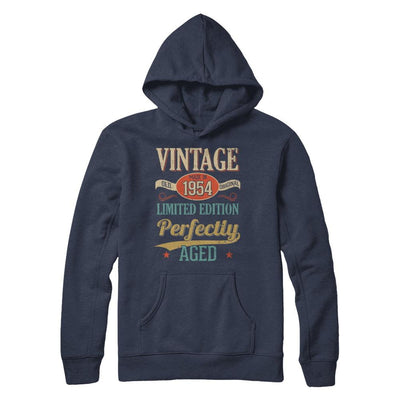 Vintage Premium Made In 1954 65Th Birthday Gift-T-Shirt & Hoodie-Pullover Hoodie-Navy