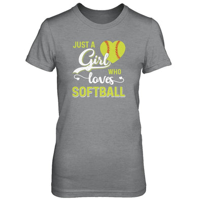 Just A Girl Who Loves Softball-T-Shirt & Tank Top-Women's T-Shirt-Sport Grey