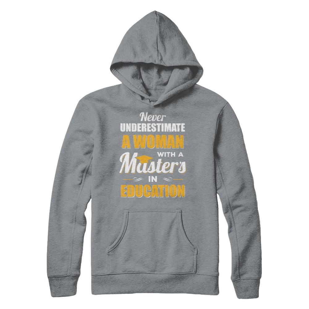 Woman With A Masters In Education Degree Graduation Gift-T-Shirt & Hoodie-Pullover Hoodie-Light Steel