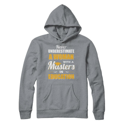 Woman With A Masters In Education Degree Graduation Gift-T-Shirt & Hoodie-Pullover Hoodie-Light Steel
