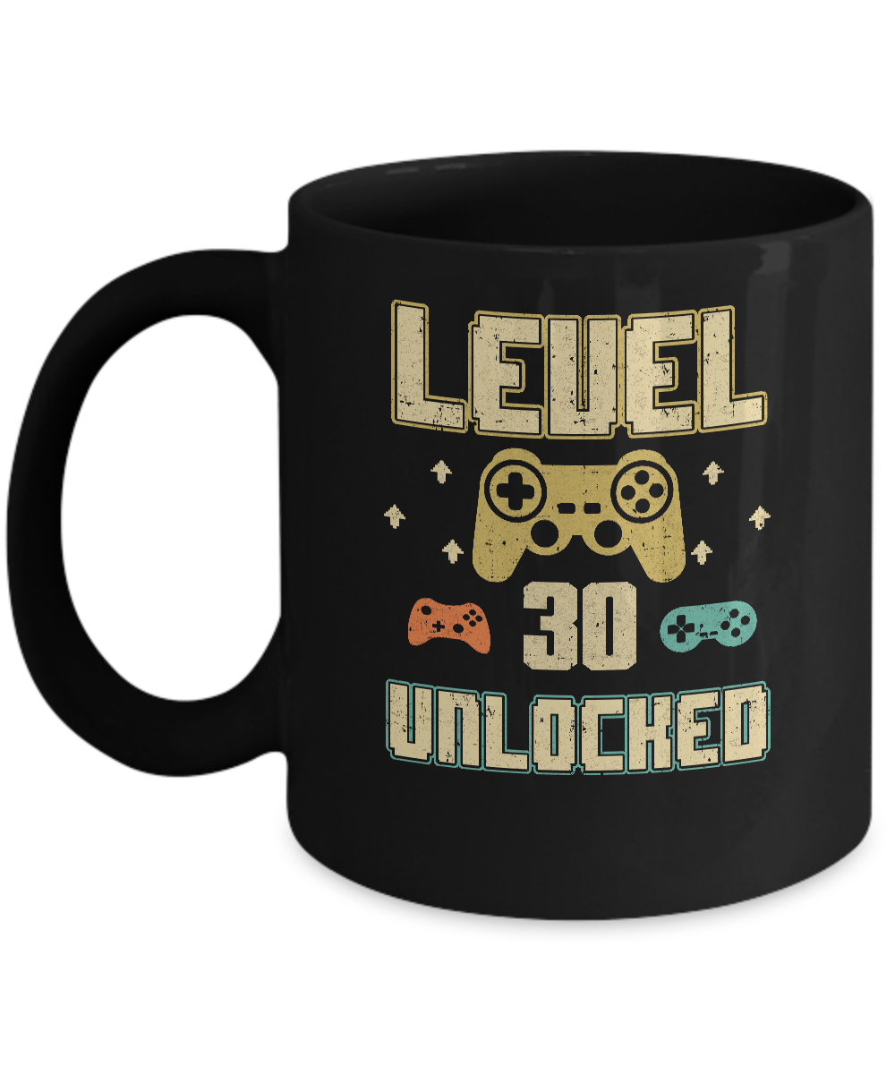 Level 30 Unlocked Video Gamer 30th Birthday Gift Mug