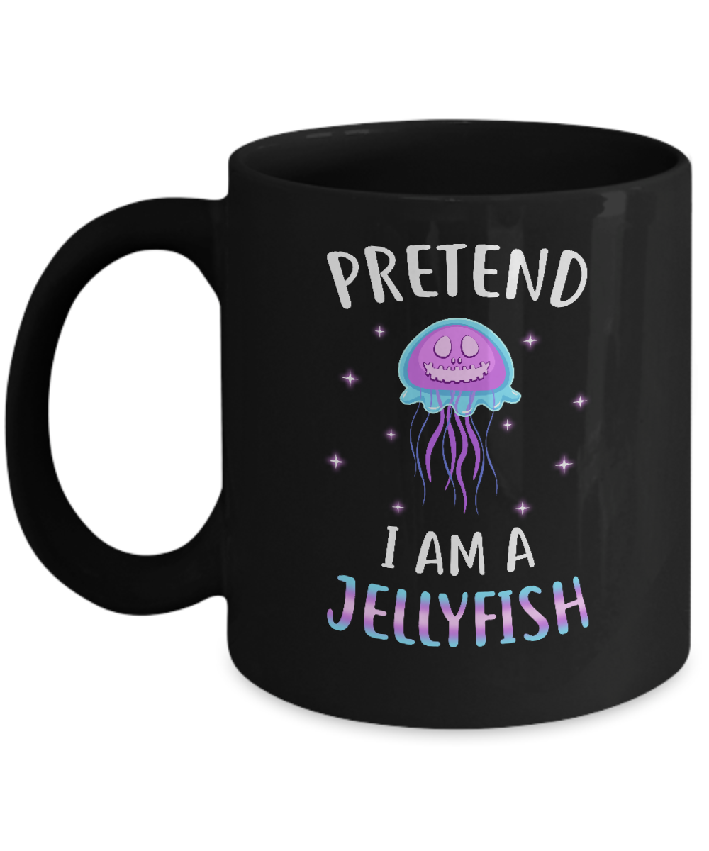 Pretend I'm A Jellyfish Costume Happy Halloween Party Mug-Coffee Mug-11oz Mug-Black