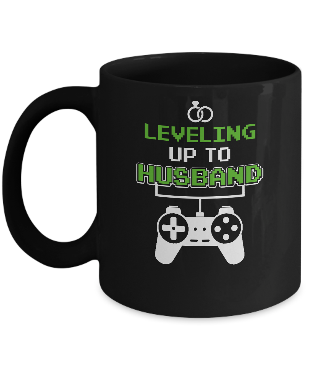 Funny Fiance Leveling Up To Husband For Groom Mug-Coffee Mug-11oz Mug-Black