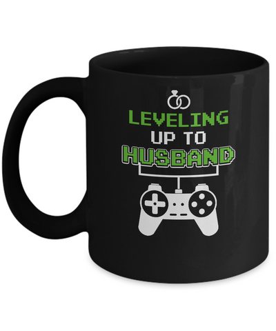 Funny Fiance Leveling Up To Husband For Groom Mug-Coffee Mug-11oz Mug-Black