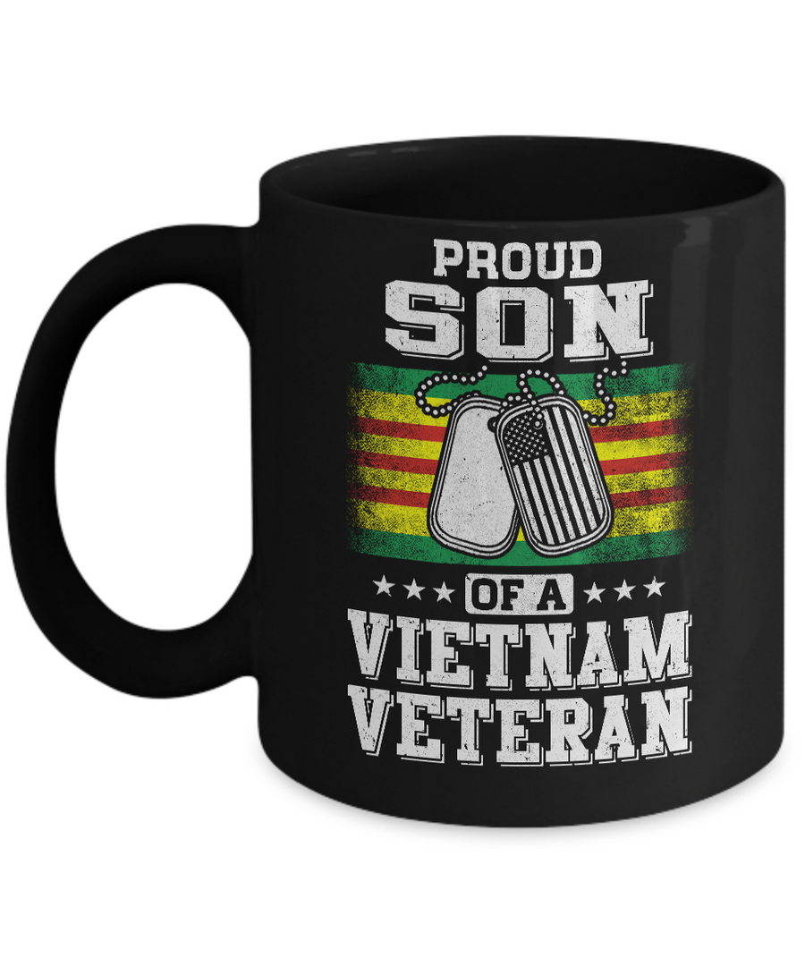 Proud Son Of A VietNam Veteran Dad Mom Mug-Coffee Mug-11oz Mug-Black