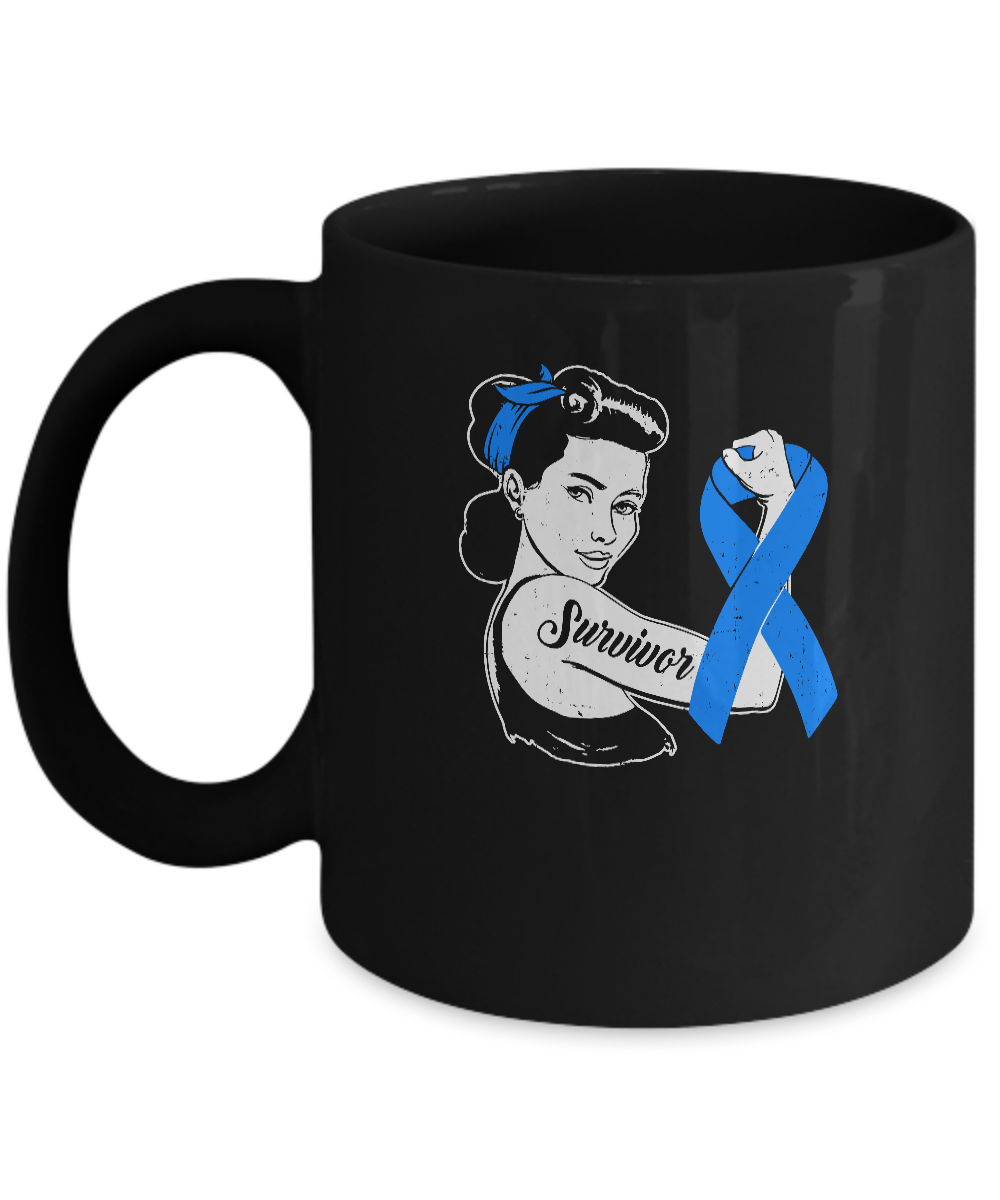 We Can Cure It Colon Cancer Blue Awareness Survivor Mug-Coffee Mug-11oz Mug-Black