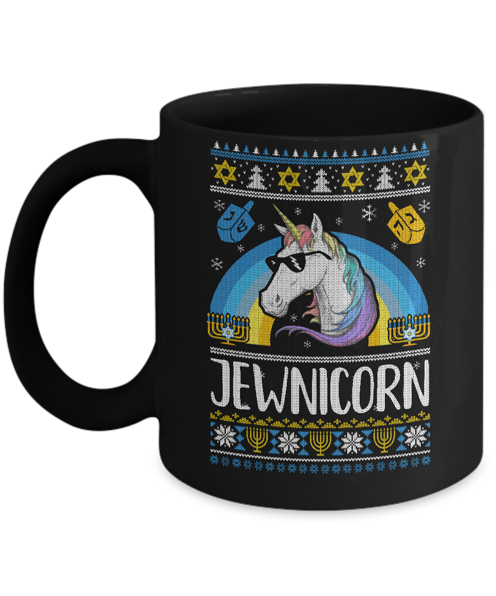 Jewnicorn Funny Jewish Unicorn Hanukkah Chanukah Sweater Mug