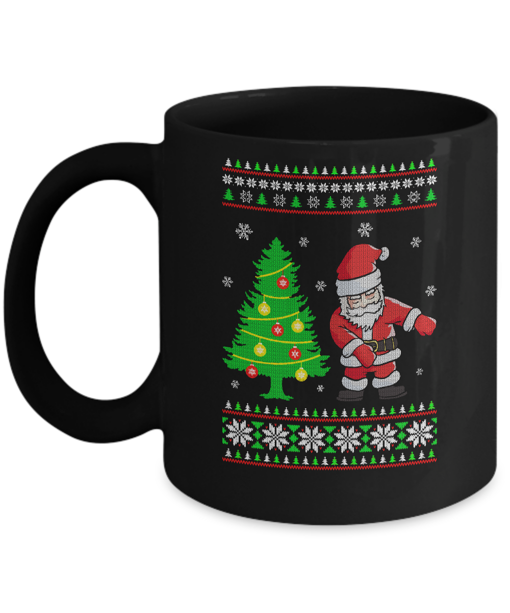 Floss Dance Flossing Santa Christmas Ugly Sweater Mug-Coffee Mug-11oz Mug-Black