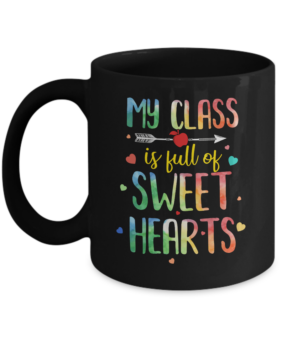 Valentines Day Teacher Class Full Of Sweethearts Mug-Coffee Mug-11oz Mug-Black