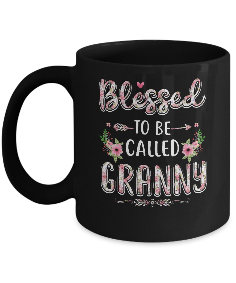 Funny Grandma Gifts Blessed To Be Called Granny Mug-Coffee Mug-11oz Mug-Black