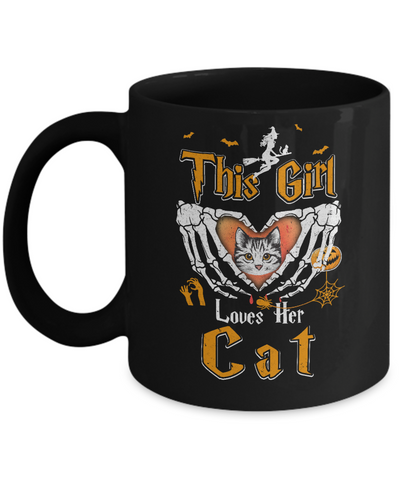 This Girl Love Her Cat Halloween Mug-Coffee Mug-11oz Mug-Black