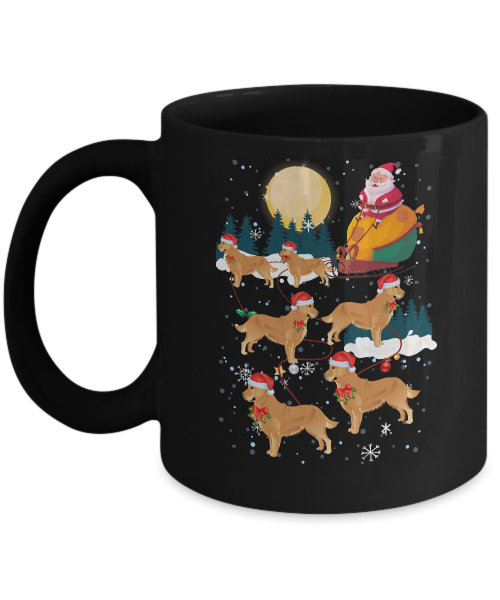 Dog Reindeer Golden Retriever Christmas Gift Mug-Coffee Mug-11oz Mug-Black