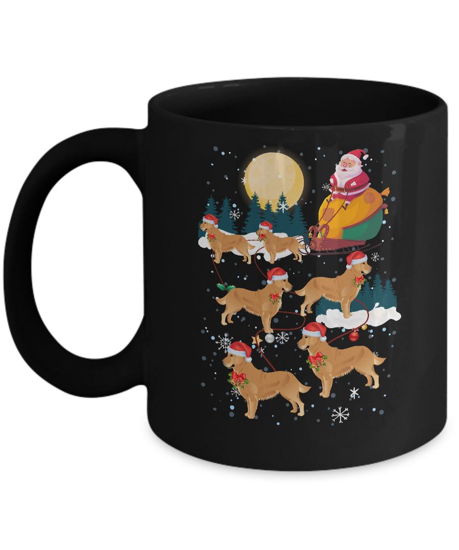 Dog Reindeer Golden Retriever Christmas Gift Mug-Coffee Mug-11oz Mug-Black