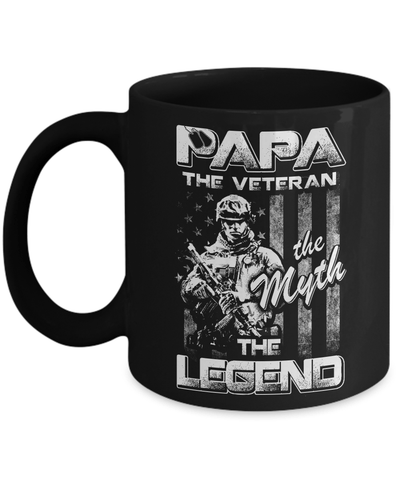 Papa The Veteran The Myth The Legend Mug-Coffee Mug-11oz Mug-Black