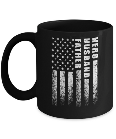 Veteran Soldier Husband Dad Hero Fathers Day Gift Mug-Coffee Mug-11oz Mug-Black