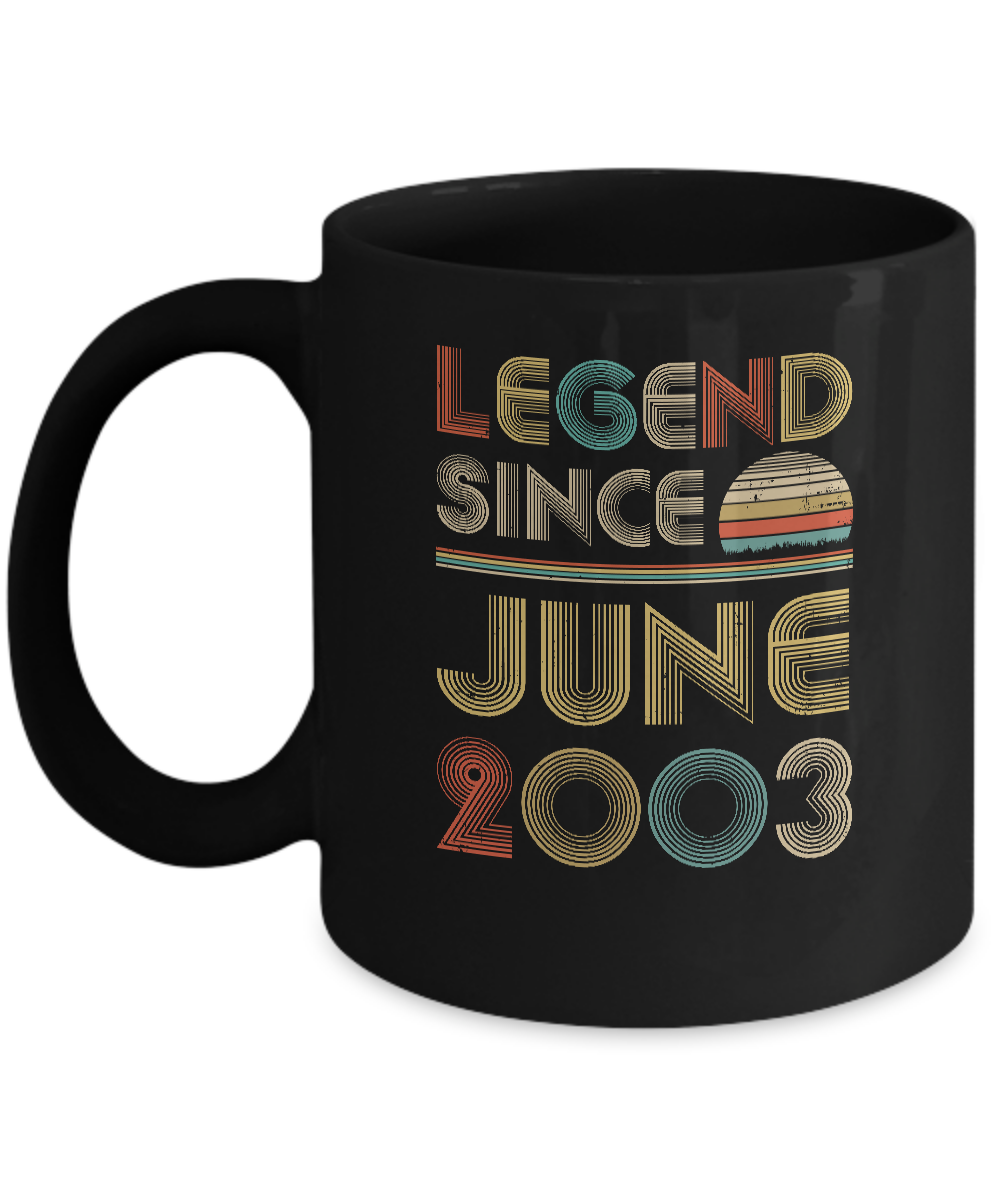 Legend Since June 2003 Vintage 18th Birthday Gifts Mug-Coffee Mug-11oz Mug-Black