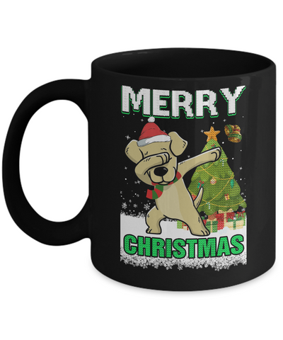 Cute Labrador Claus Merry Christmas Ugly Sweater Mug-Coffee Mug-11oz Mug-Black