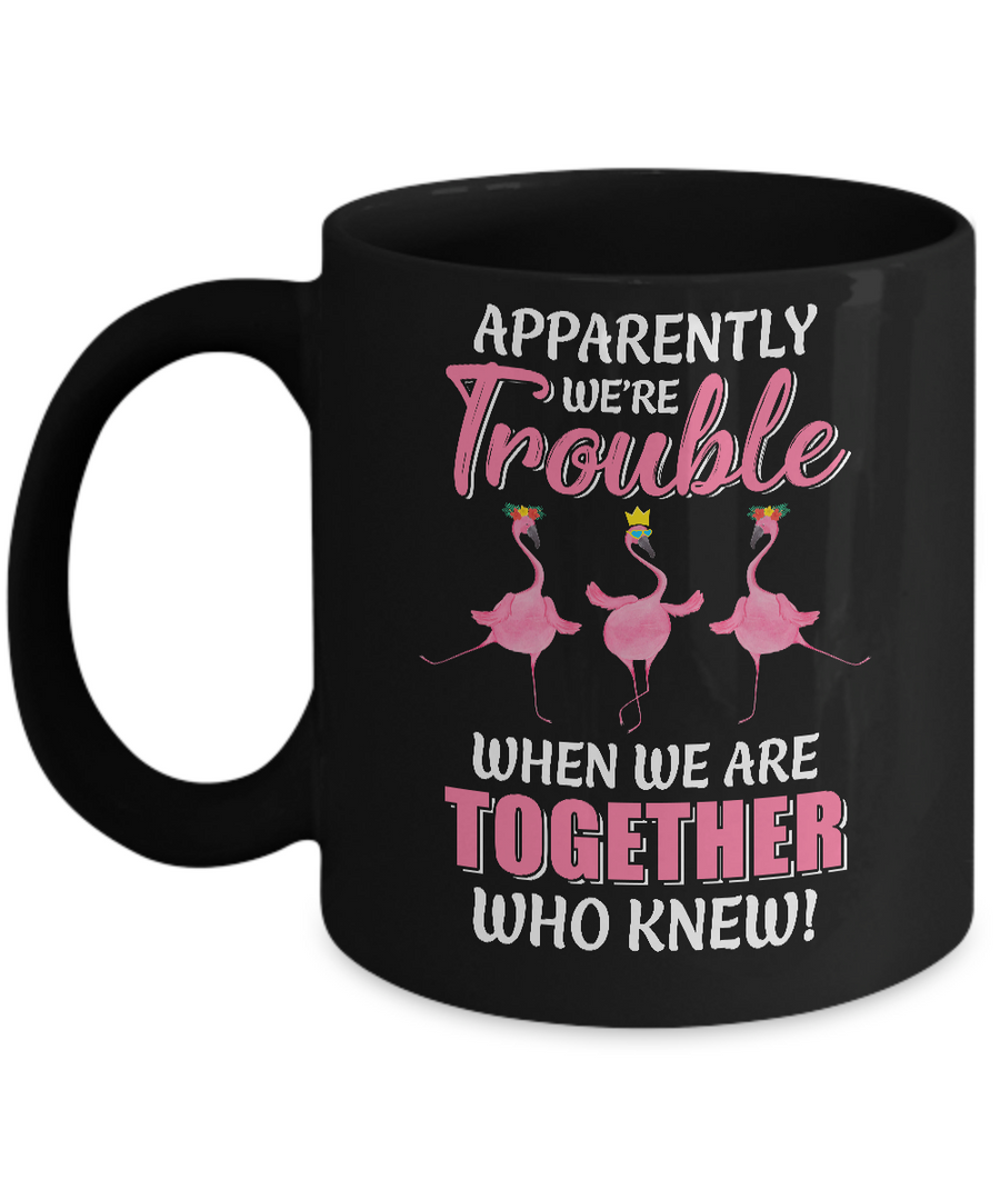 Apparently We're Trouble When We Are Together Flamingo Mug-Coffee Mug-11oz Mug-Black