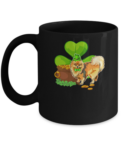 Pomeranian St Patrick's Day Irish Dog Lover Funny Gifts Mug-Coffee Mug-11oz Mug-Black