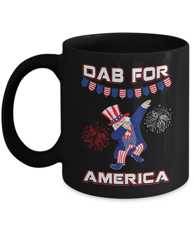 Funny Dabbing Uncle Independence Day 4Th Of July Mug-Coffee Mug-11oz Mug-Black