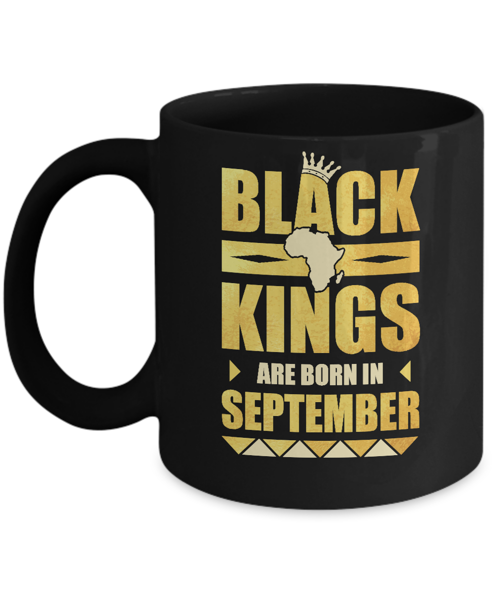 Black Kings Are Born In September Birthday Mug
