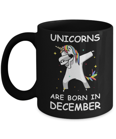 Unicorns Are Born In December Cute Dabbing Mug-Coffee Mug-11oz Mug-Black