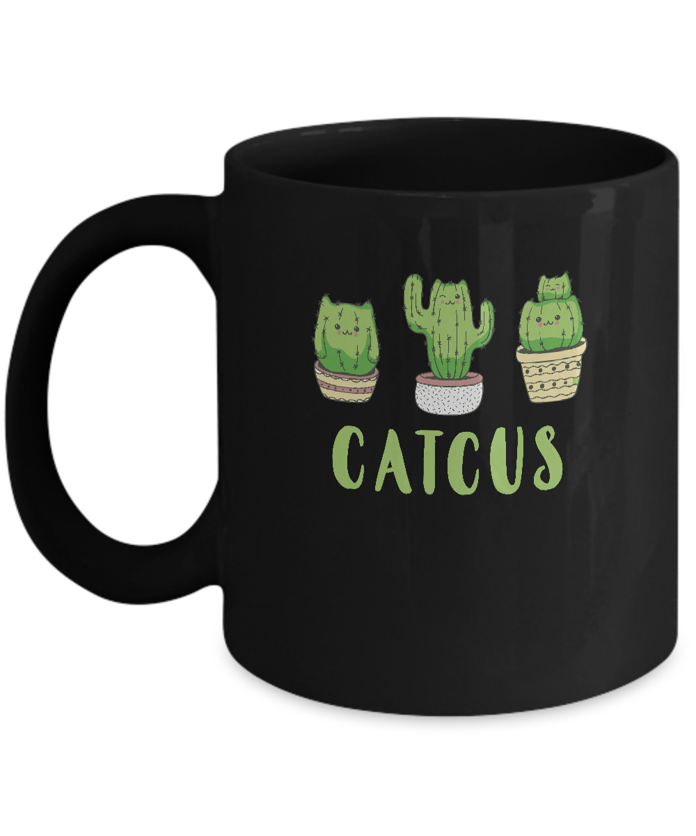 Catcus Funny Cat Cactus For Kitty Lovers Mug-Coffee Mug-11oz Mug-Black