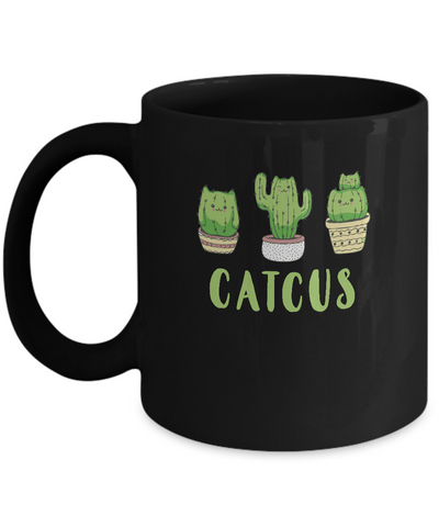 Catcus Funny Cat Cactus For Kitty Lovers Mug-Coffee Mug-11oz Mug-Black