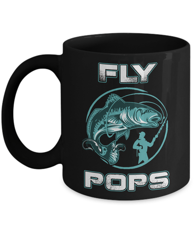 Fly Fishing Pops Mug-Coffee Mug-11oz Mug-Black