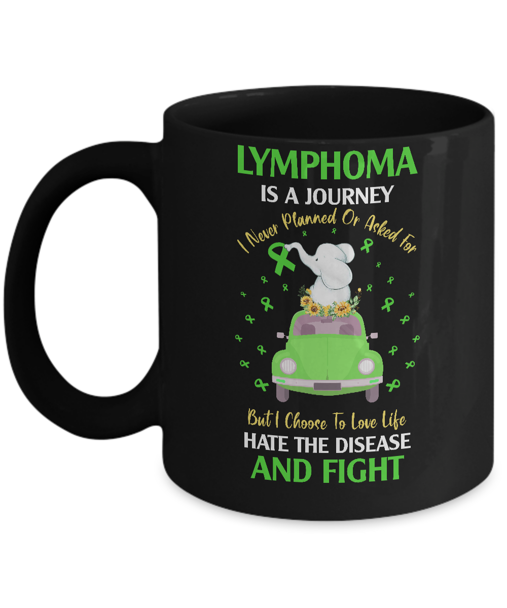 Lymphoma Awareness Is A Journey Mug-Coffee Mug-11oz Mug-Black
