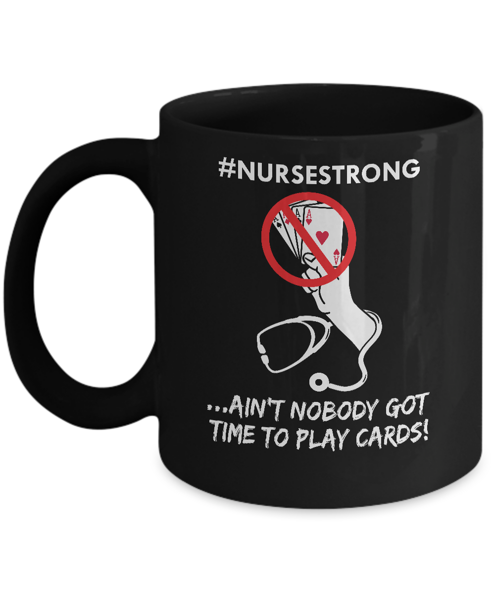 Playing Cards Shuffle Up And Deal Poker Funny Nurse Mug-Coffee Mug-11oz Mug-Black
