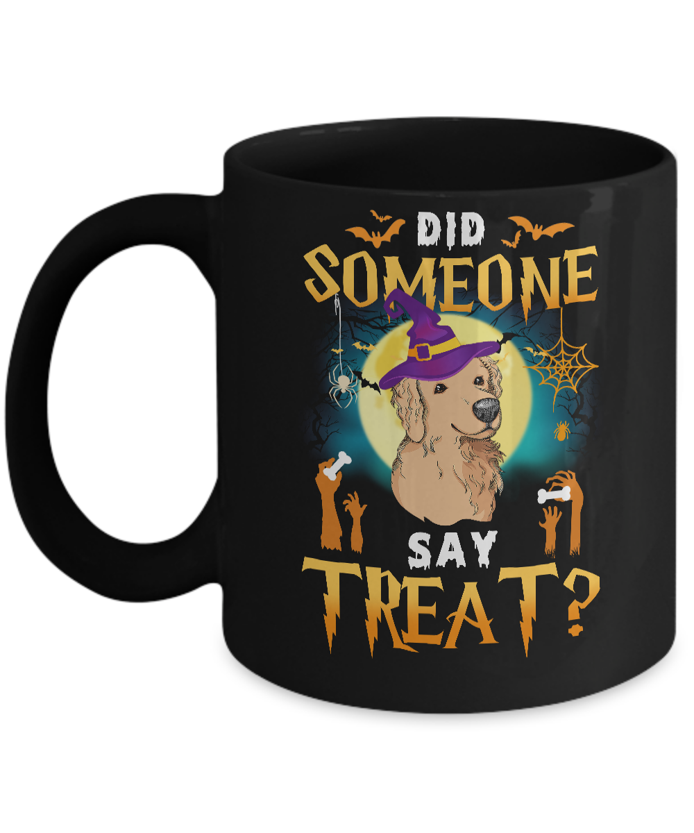 Did Someone Say Treat Golden Retriever Halloween Costume Mug-Coffee Mug-11oz Mug-Black