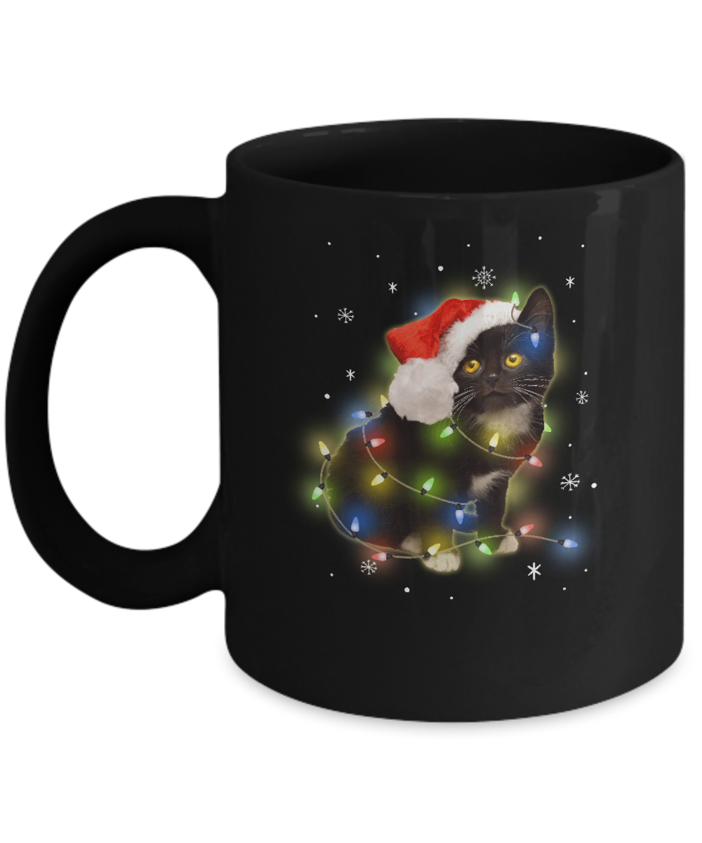 Black Cat Lover Led Christmas Mug-Coffee Mug-11oz Mug-Black