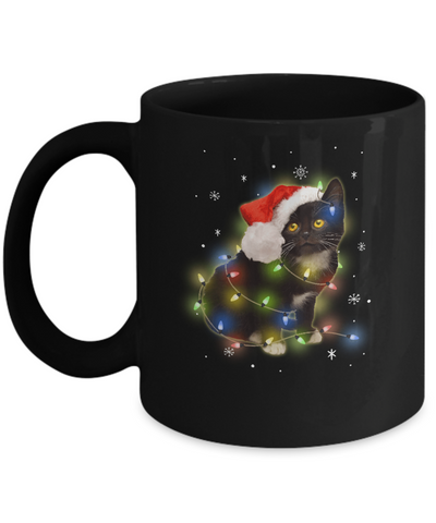 Black Cat Lover Led Christmas Mug-Coffee Mug-11oz Mug-Black