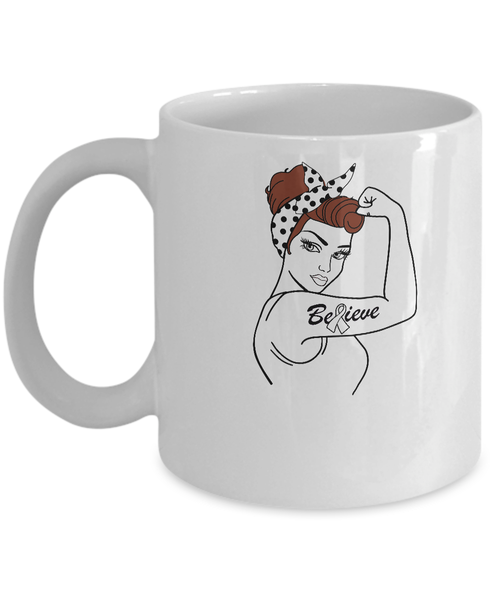 Support Lung Cancer Awareness Warrior Believe Mug-Coffee Mug-11oz Mug-White