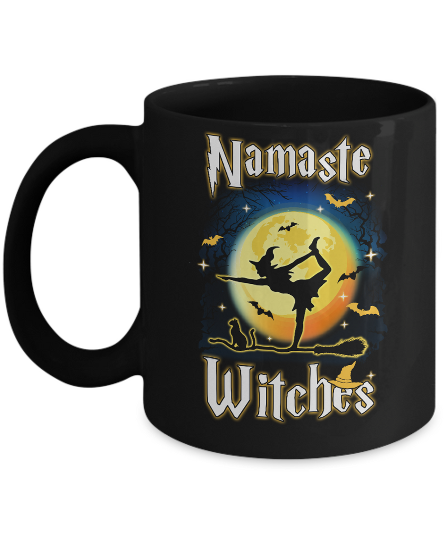 Namaste Witches Yoga Halloween Mug-Coffee Mug-11oz Mug-Black