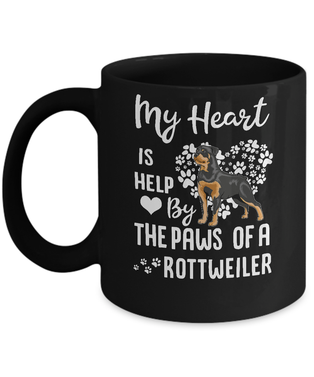My Heart Is Held By The Paws Of A Rottweiler Lover Mug-Coffee Mug-11oz Mug-Black