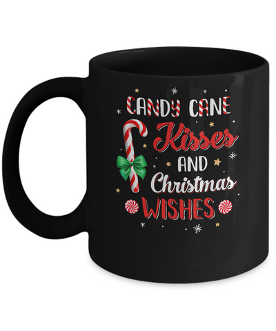 Candy Cane Kisses And Christmas Wishes Gifts Mug-Coffee Mug-11oz Mug-Black
