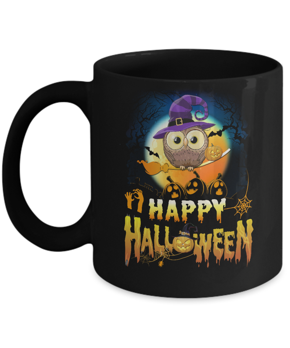 Happy Halloween Owl Witch Mug