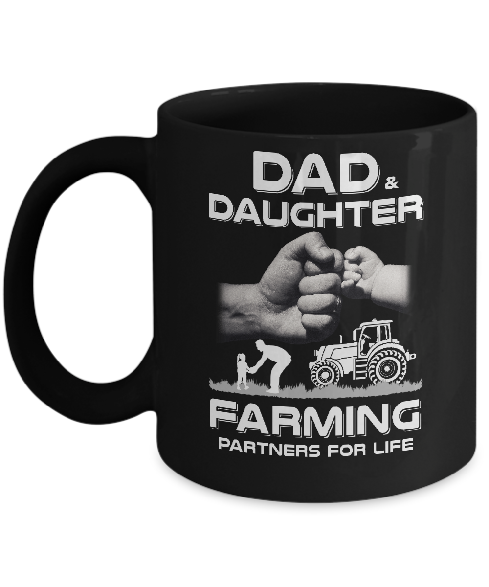 Farmer Dad And Daughter Farming Partners For Life Fathers Day Mug