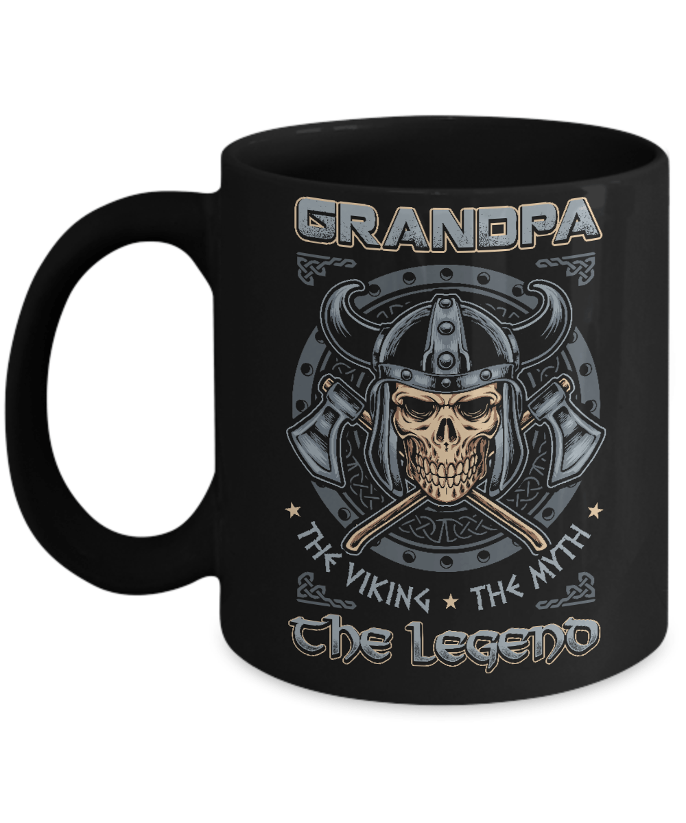 Grandpa The Viking The Myth The Legend Mug-Coffee Mug-11oz Mug-Black