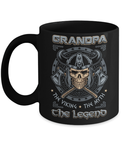 Grandpa The Viking The Myth The Legend Mug-Coffee Mug-11oz Mug-Black