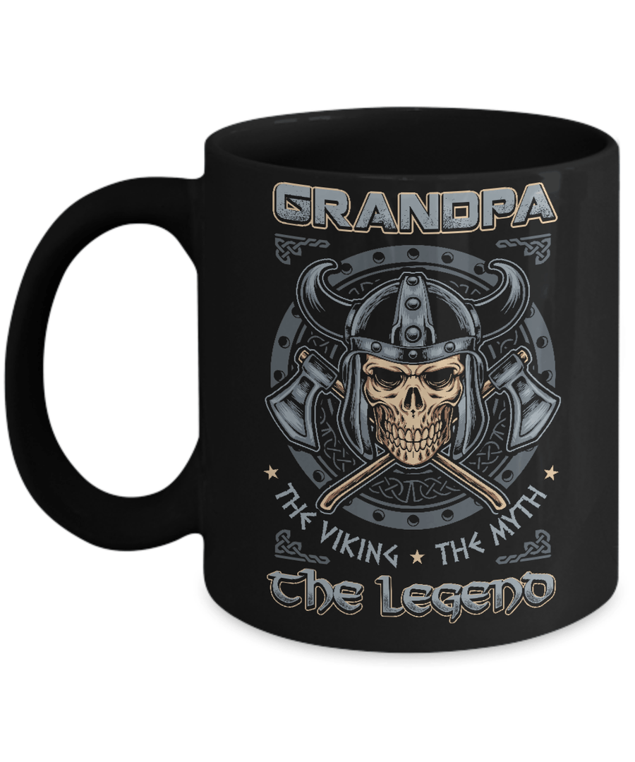 Grandpa The Viking The Myth The Legend Mug-Coffee Mug-11oz Mug-Black