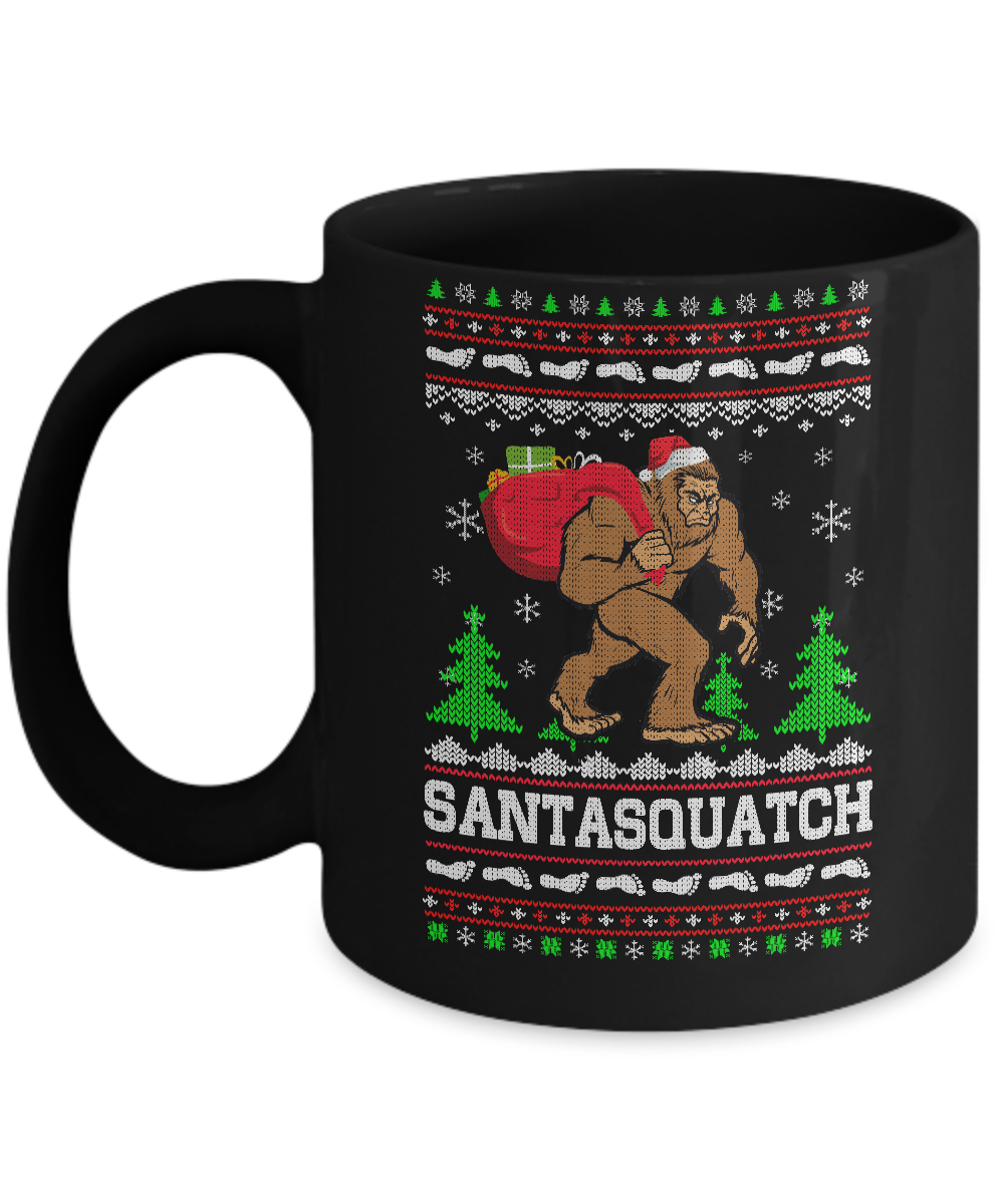 Funny Santasquatch Bigfoot Ugly Christmas Sweater Gift Mug
