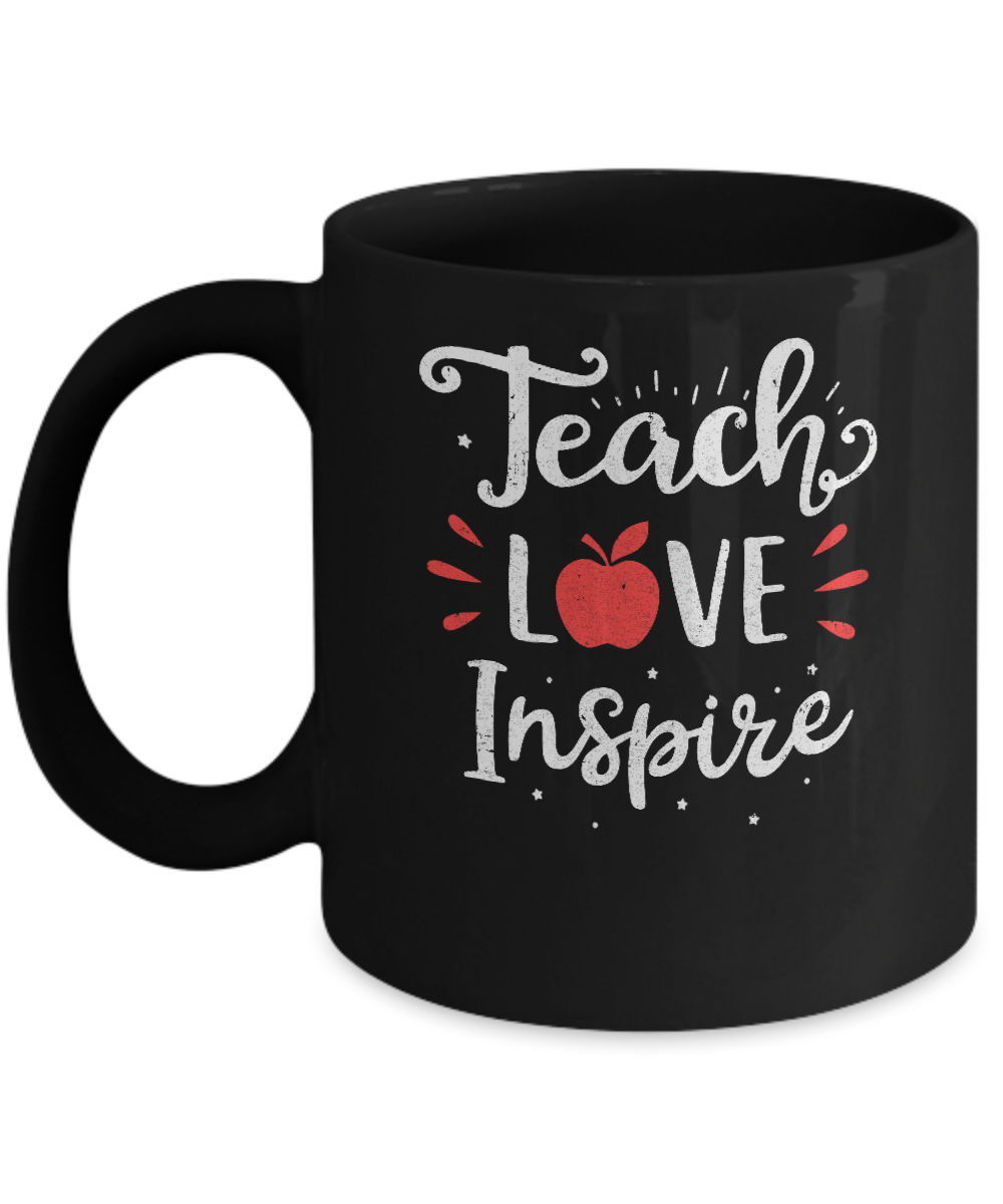 Teach Love Inspire Teacher Gifts Mug-Coffee Mug-11oz Mug-Black